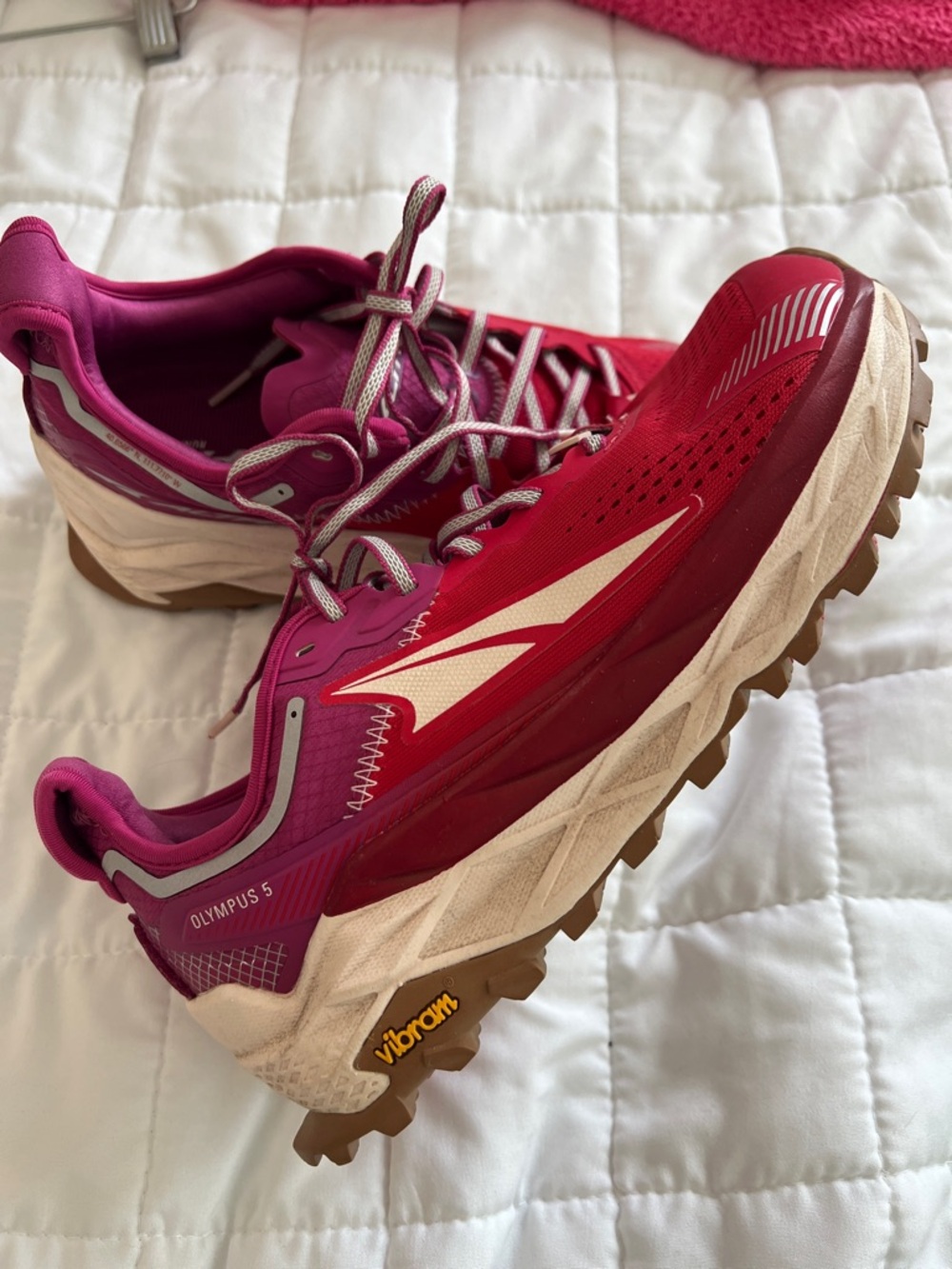 Altra Olympus 5 Women's Trail Running Shoes - Fuchsia/Red/Tan